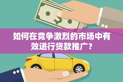 昭平如何在竞争激烈的市场中有效进行贷款推广？