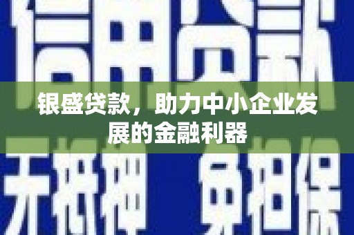伊宁银盛贷款，助力中小企业发展的金融利器