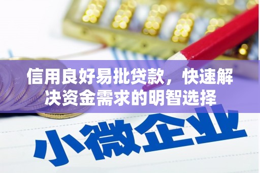 城西信用良好易批贷款，快速解决资金需求的明智选择