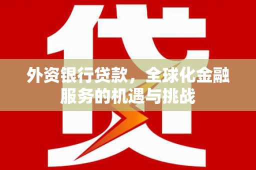 介休外资银行贷款，全球化金融服务的机遇与挑战