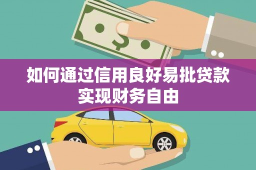 大里如何通过信用良好易批贷款实现财务自由